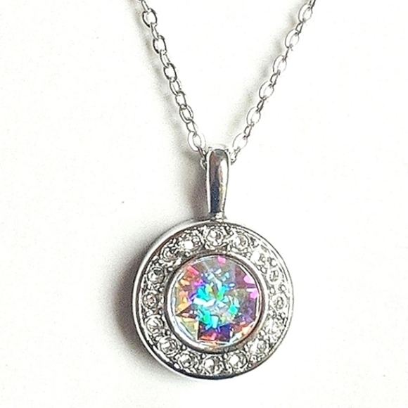 Swarovski Jewelry - 18K♠️+ Swarovski® Aurora Borealis HALO Necklace